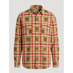 True Vintage Levis LVC Rodeo Western Rockabilly Shirt Plaid Check Print XL 24x30
